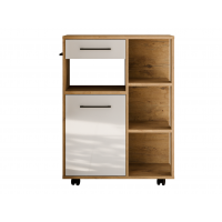 Szafka jezdna 70 cm ROLLER biały połysk / dąb lancelot LANA